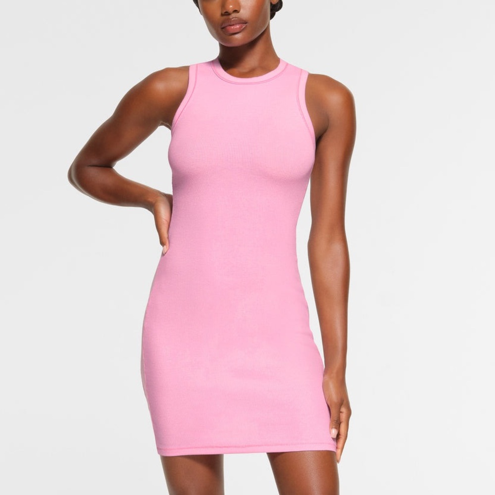 NWT SKIMS cotton rib tank dress